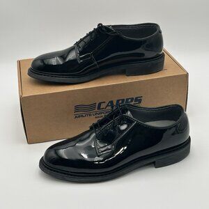 CAPPS Military Uniform Dress Shoes Men Size 9.5D Black Patent Leather Pre-Owned